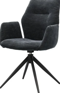 Draaibare Eetkamerstoelen|Eetkamerstoelen Met Armleuning-Trendhopper Pula Eetkamerstoel Black