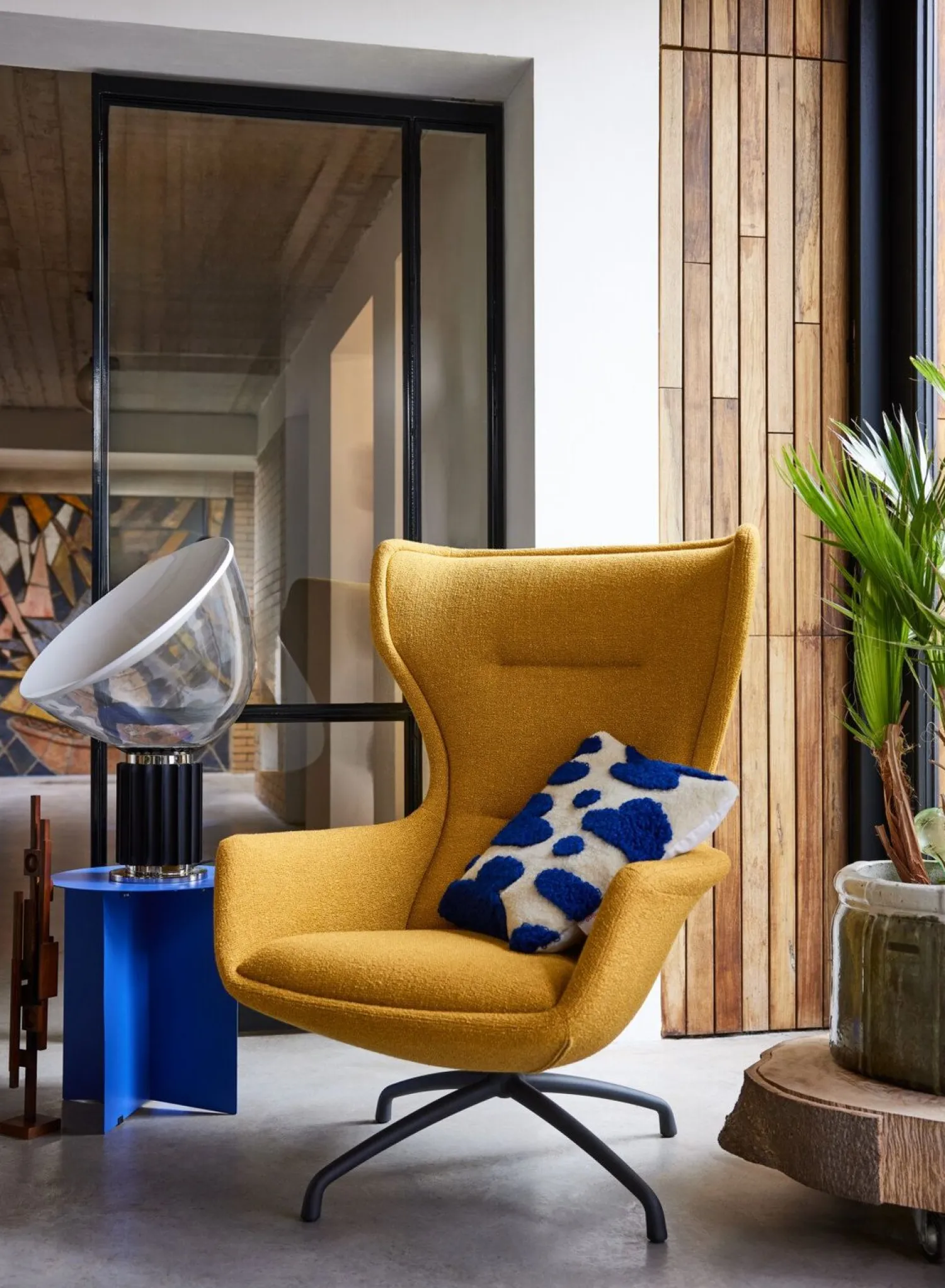 Design Fauteuils|Oorfauteuils-EYYE Puuro Fauteuil Donker groen