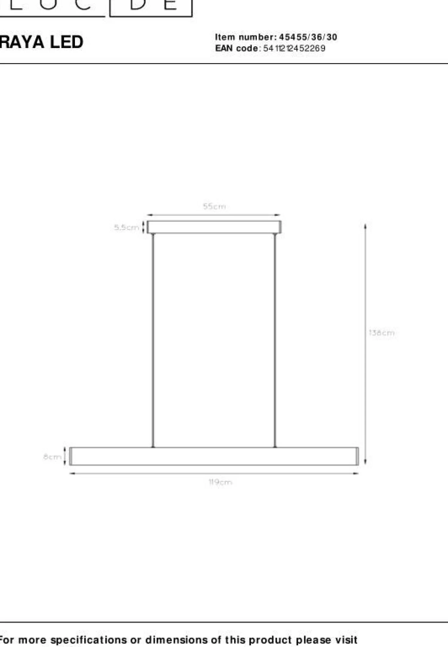 Moderne Hanglampen|Moderne Hanglampen-Lucide Raya Hanglamp Zwart