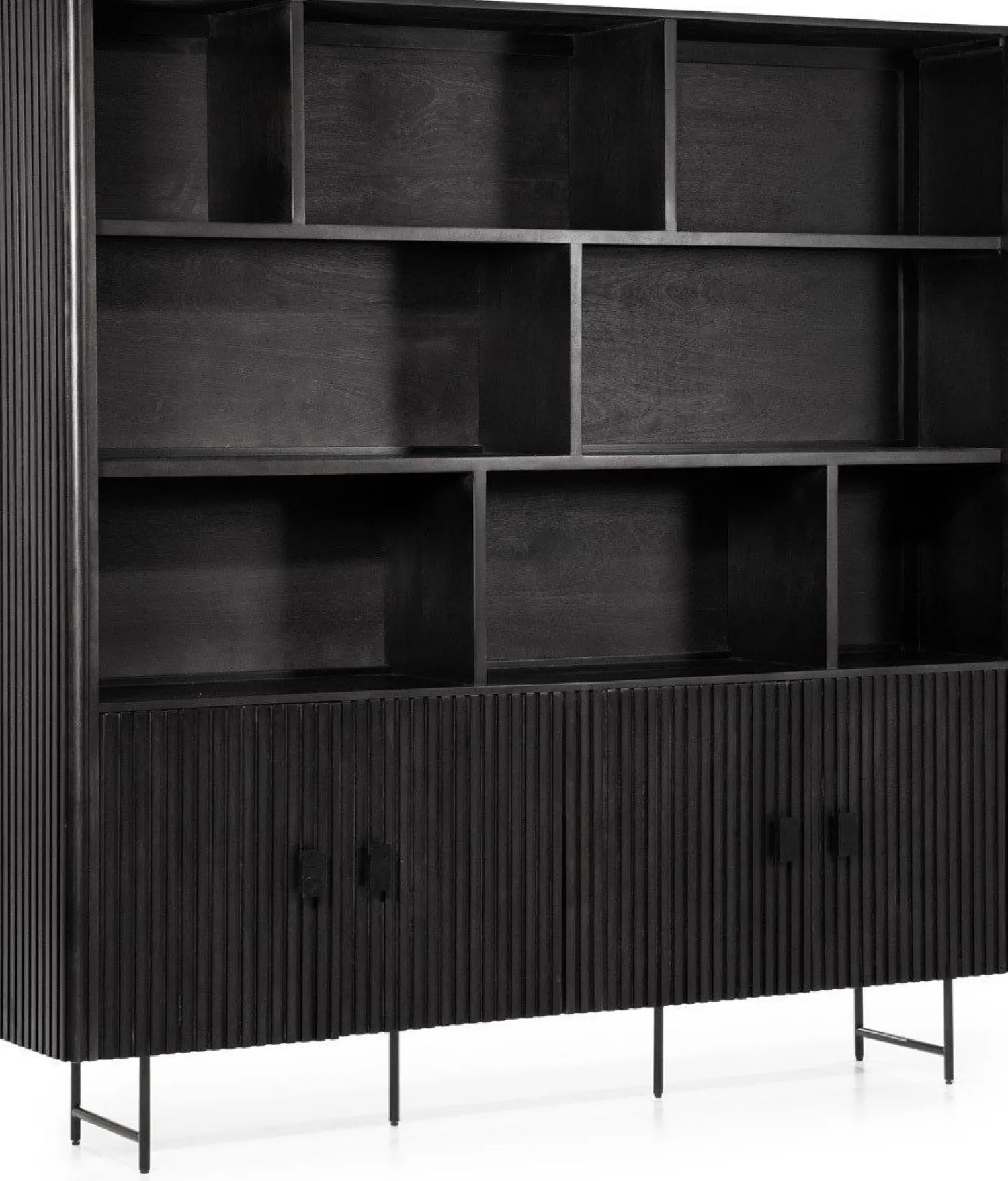 Boekenkasten|Opbergkasten-Eleonora Remi Wandkast Zwart