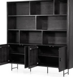 Boekenkasten|Opbergkasten-Eleonora Remi Wandkast Zwart