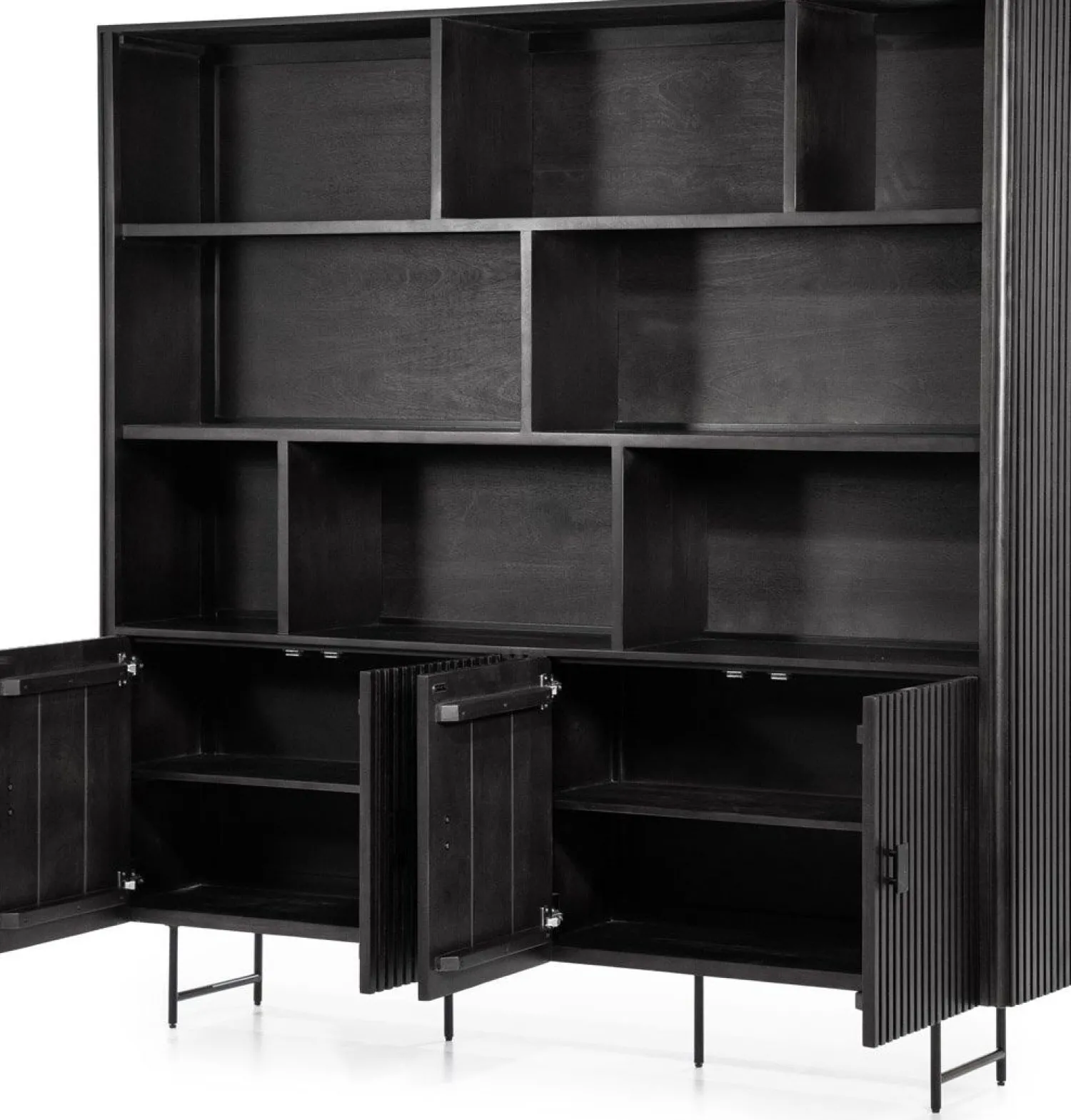 Boekenkasten|Opbergkasten-Eleonora Remi Wandkast Zwart
