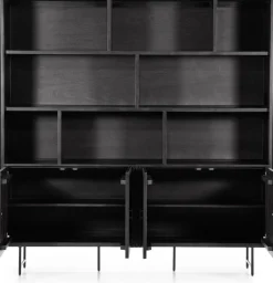Boekenkasten|Opbergkasten-Eleonora Remi Wandkast Zwart
