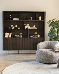 Boekenkasten|Opbergkasten-Eleonora Remi Wandkast Zwart