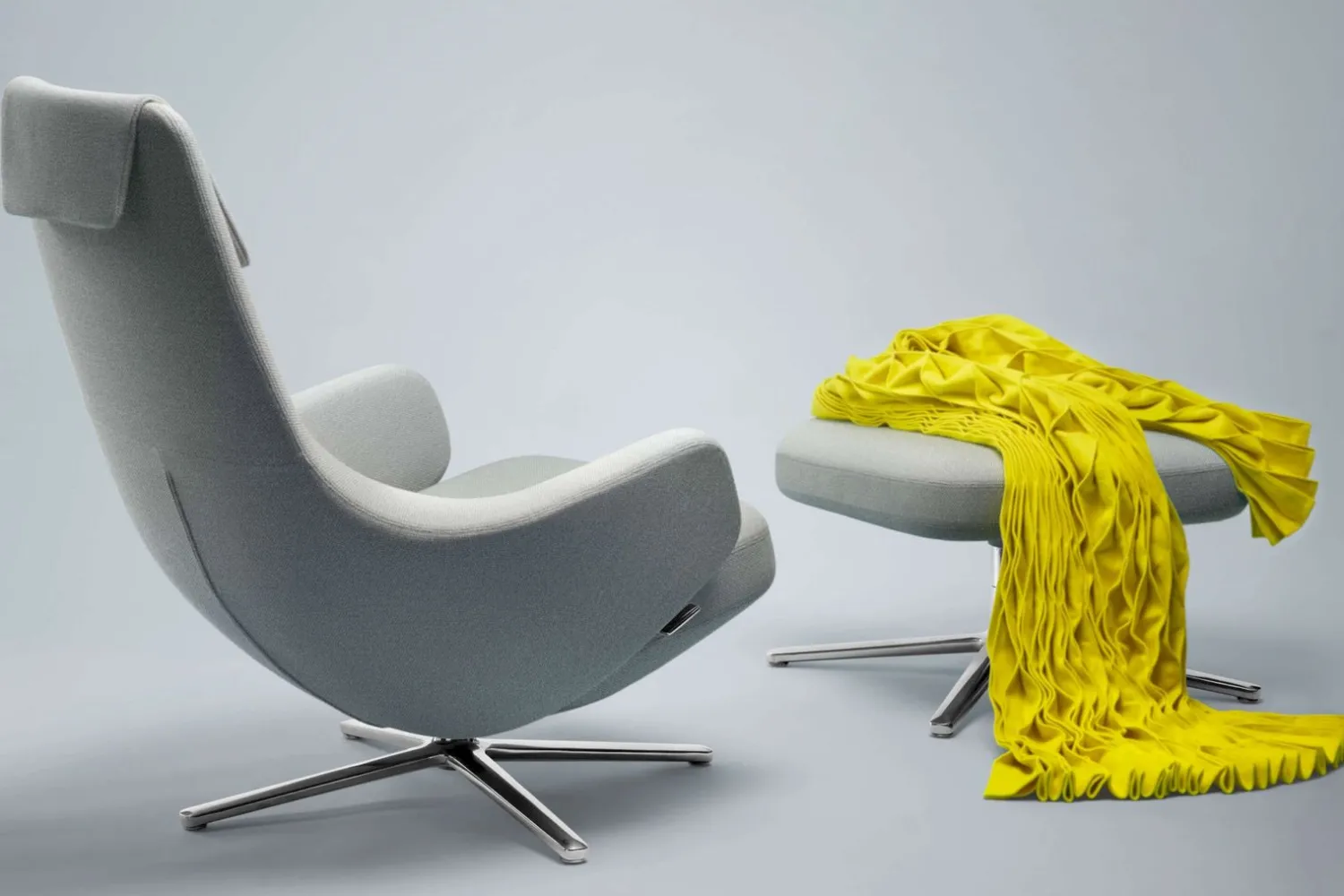 Design Fauteuils|Draaifauteuils-Vitra Repos Fauteuil Light Grey