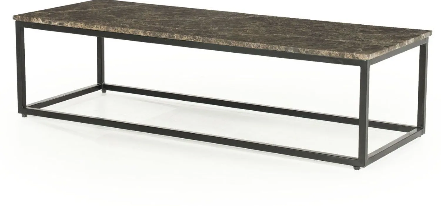 Marmeren Salontafels-Eleonora Rico Rechthoek Salontafel Zwart, Bruin