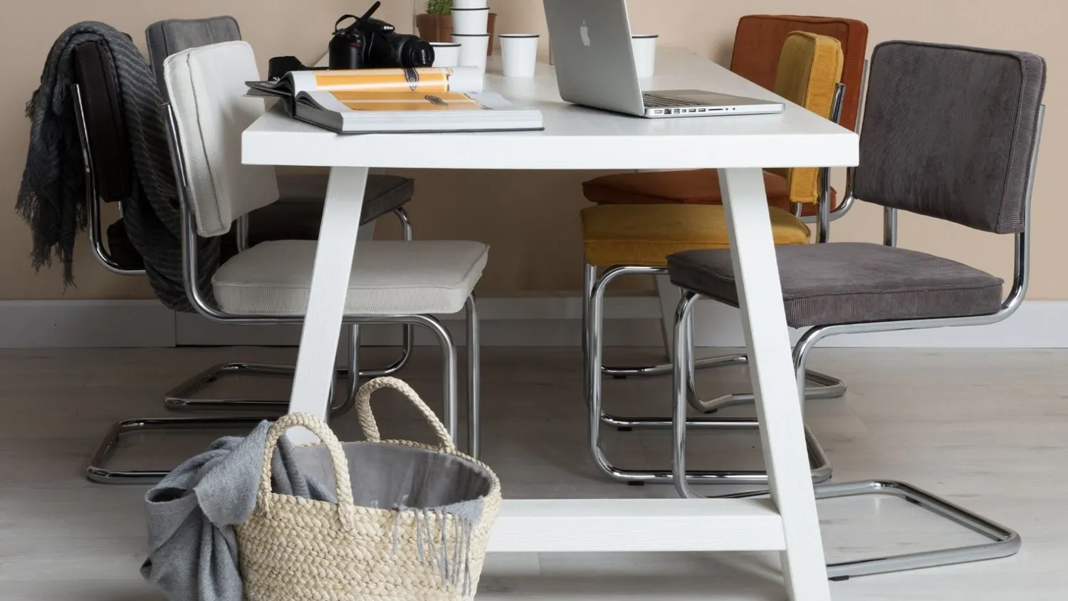 Eetkamerstoelen Met Armleuning-Zuiver Ridge Rib (set van 2) Armstoel Grey