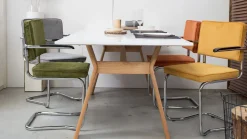 Eetkamerstoelen Zonder Armleuning-Zuiver Ridge Rib (set van 2) Eetkamerstoel Green