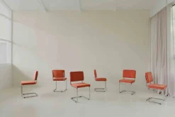 Eetkamerstoelen Zonder Armleuning-Zuiver Ridge Rib (set van 2) Eetkamerstoel Orange