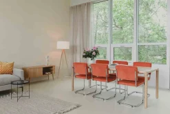 Eetkamerstoelen Zonder Armleuning-Zuiver Ridge Rib (set van 2) Eetkamerstoel Orange