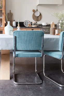 Eetkamerstoelen Zonder Armleuning-Zuiver Ridge Rib (set van 2) Eetkamerstoel Blue