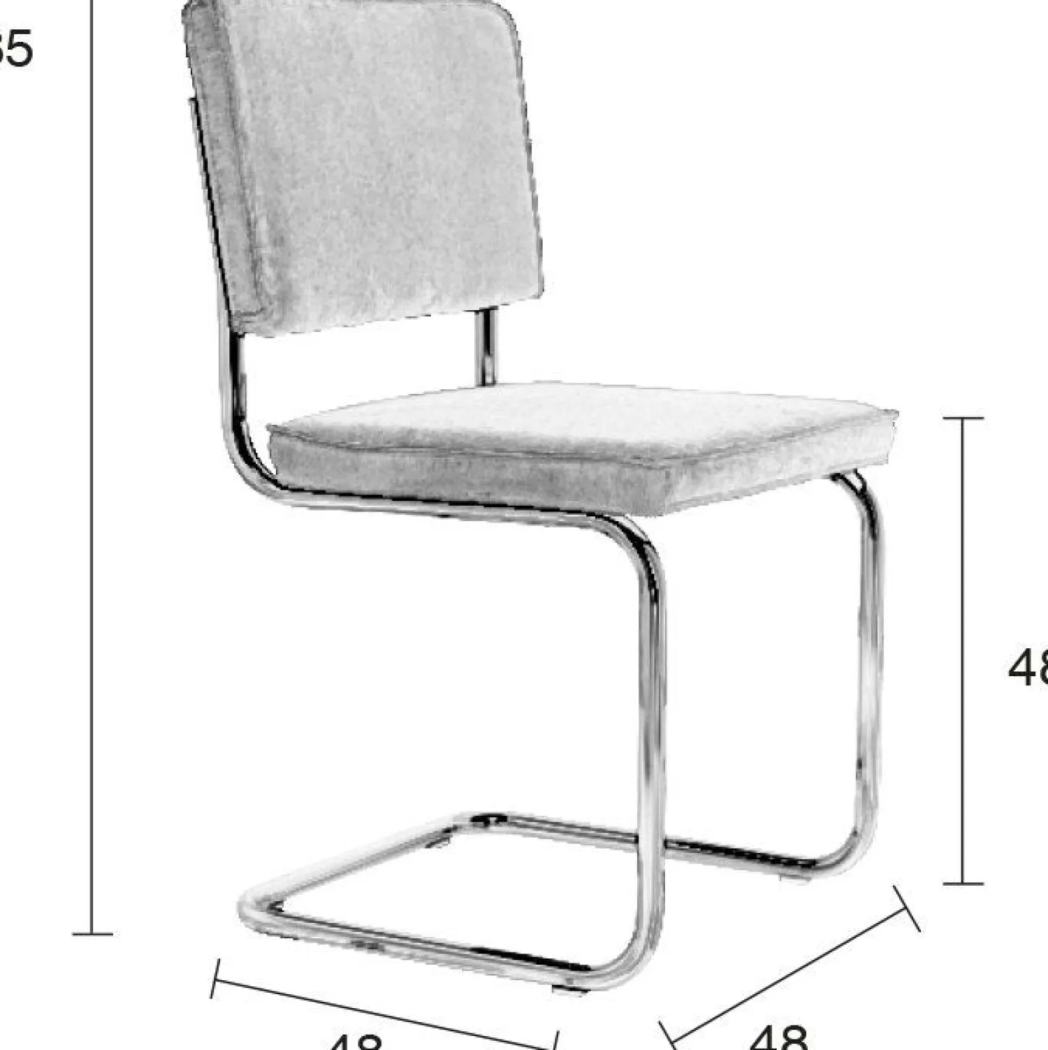 Eetkamerstoelen Zonder Armleuning-Zuiver Ridge Rib (set van 2) Eetkamerstoel Cool Grey