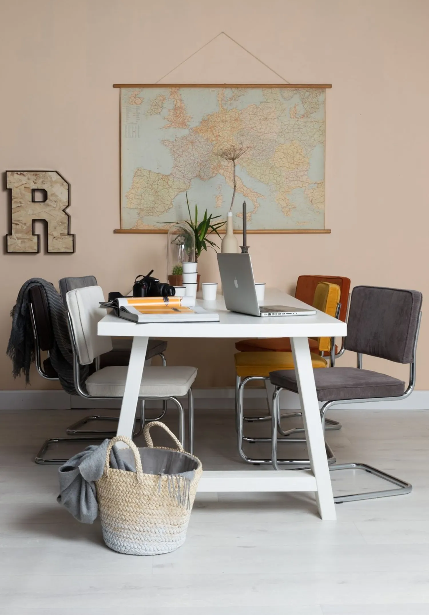 Eetkamerstoelen Zonder Armleuning-Zuiver Ridge Rib (set van 2) Eetkamerstoel Grey