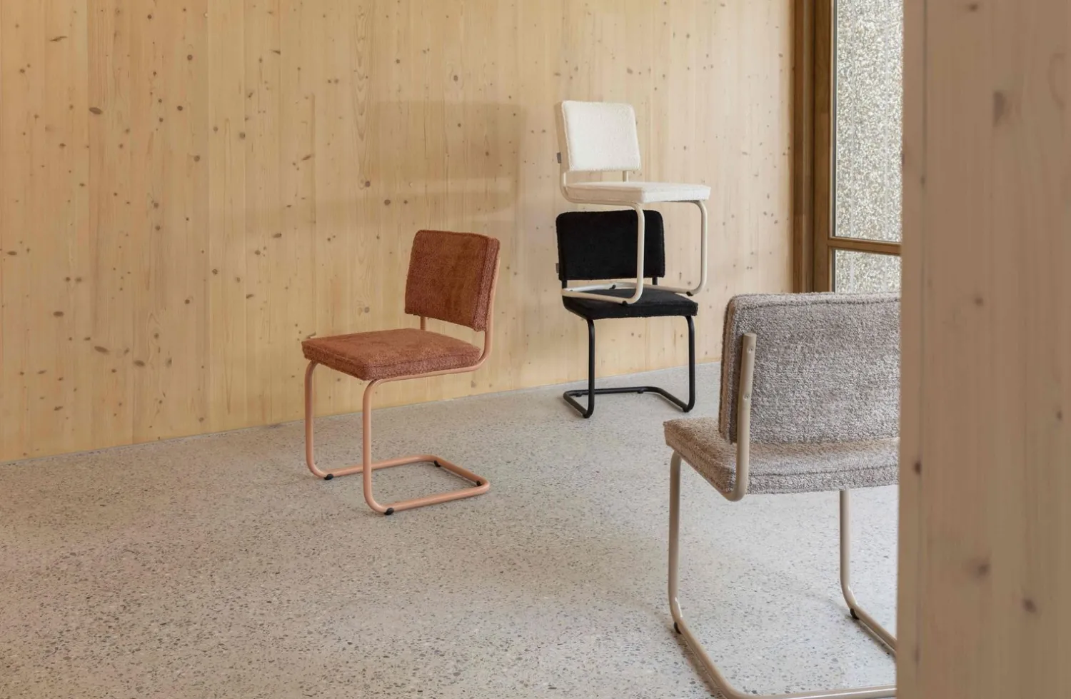 Eetkamerstoelen Zonder Armleuning-Zuiver Ridge Soft (set van 2) Eetkamerstoel Terracotta