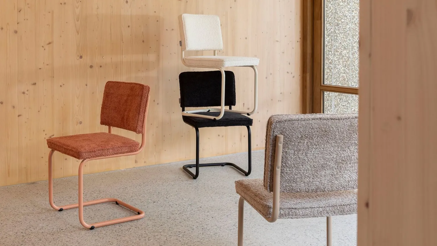 Eetkamerstoelen Zonder Armleuning-Zuiver Ridge Soft (set van 2) Eetkamerstoel Zwart
