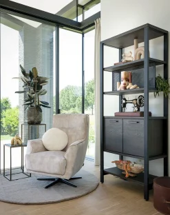 Boekenkasten-Henders en Hazel Ridgefield Roomdivider Castle Antraciet