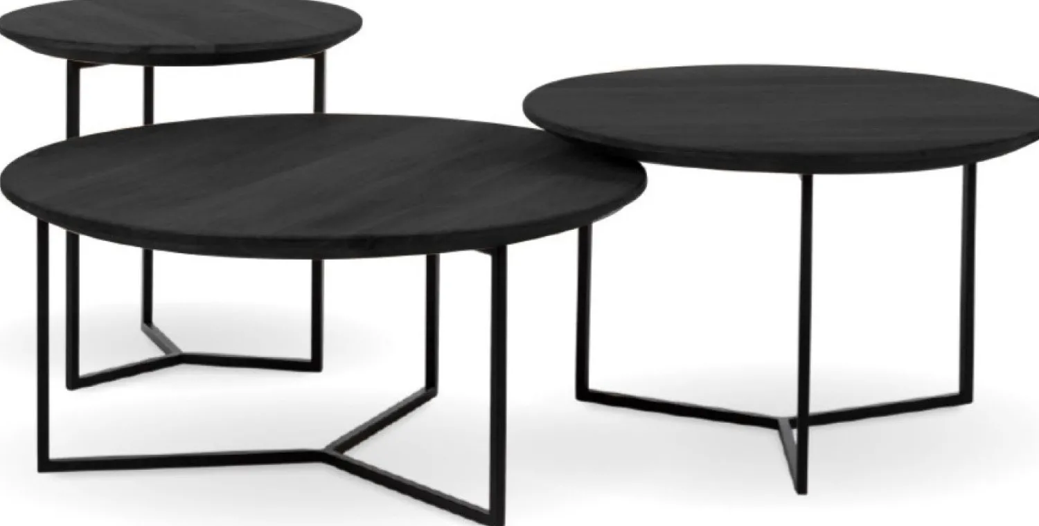 Houten Bijzettafels|Ronde Bijzettafels-Eijerkamp Collectie Rio Bijzettafel Zwart