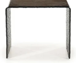 Glazen Bijzettafels-By Boo Ripple Bijzettafel Bruin