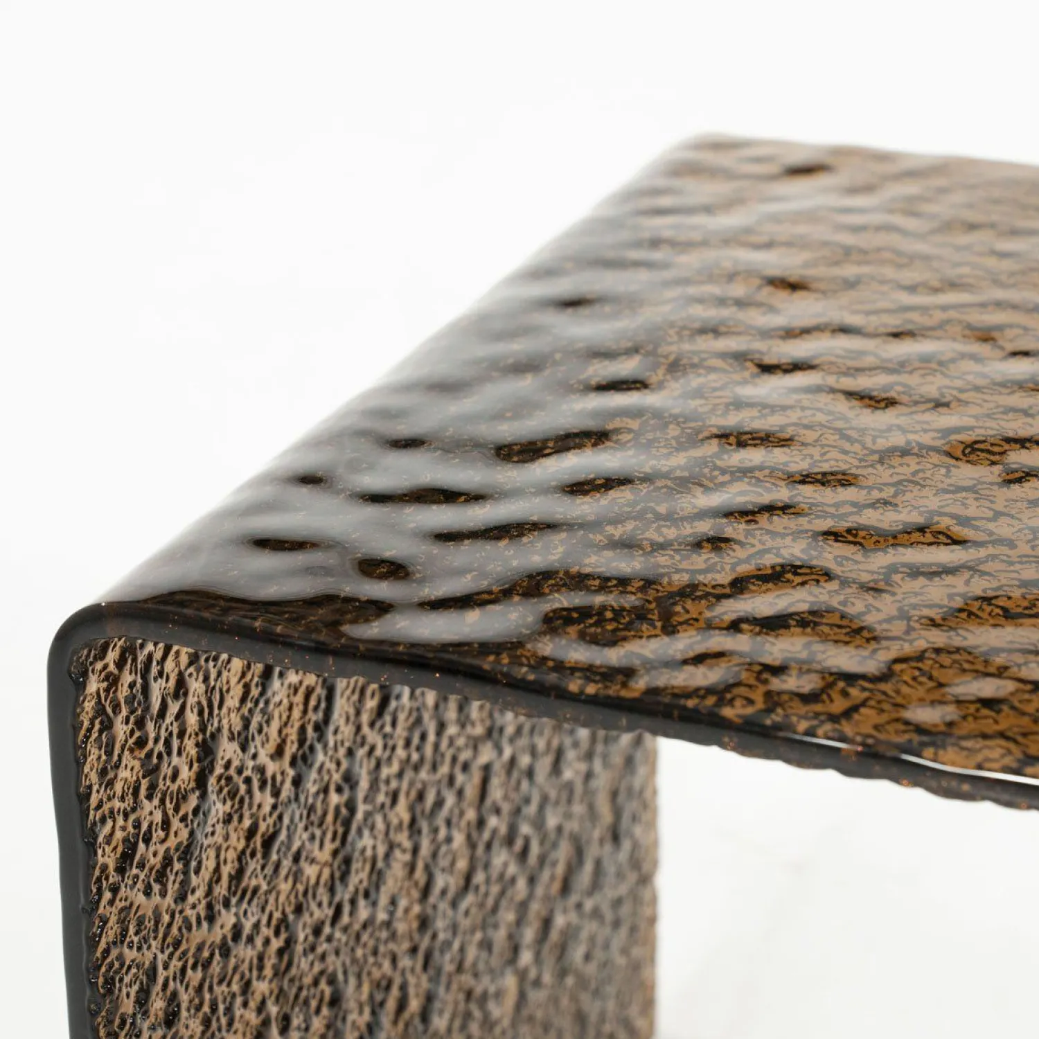 Glazen Bijzettafels-By Boo Ripple Bijzettafel Bruin