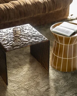 Glazen Bijzettafels-By Boo Ripple Bijzettafel Bruin