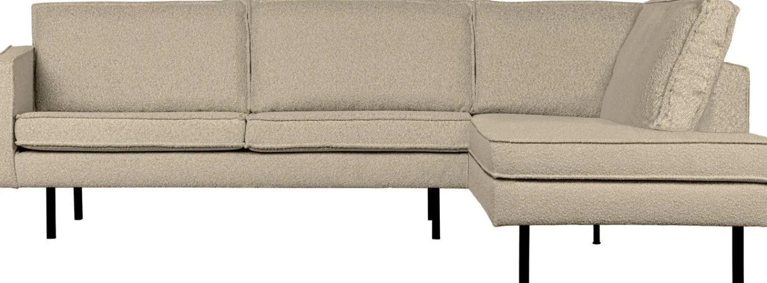 Hoekbanken-WOOOD Rodeo Bouclé Hoekbank Beige