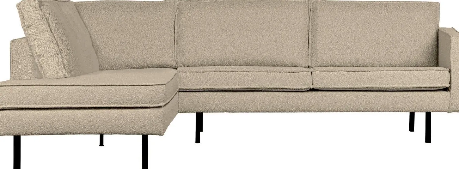 Hoekbanken-WOOOD Rodeo Bouclé Hoekbank Beige