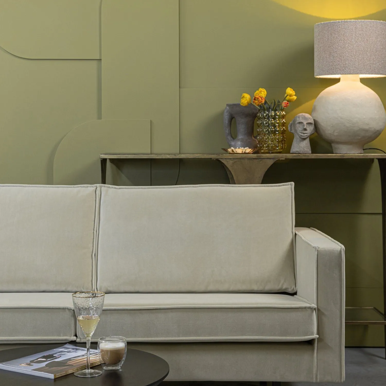 Hoekbanken-WOOOD Rodeo Links Loungebank Pistachio