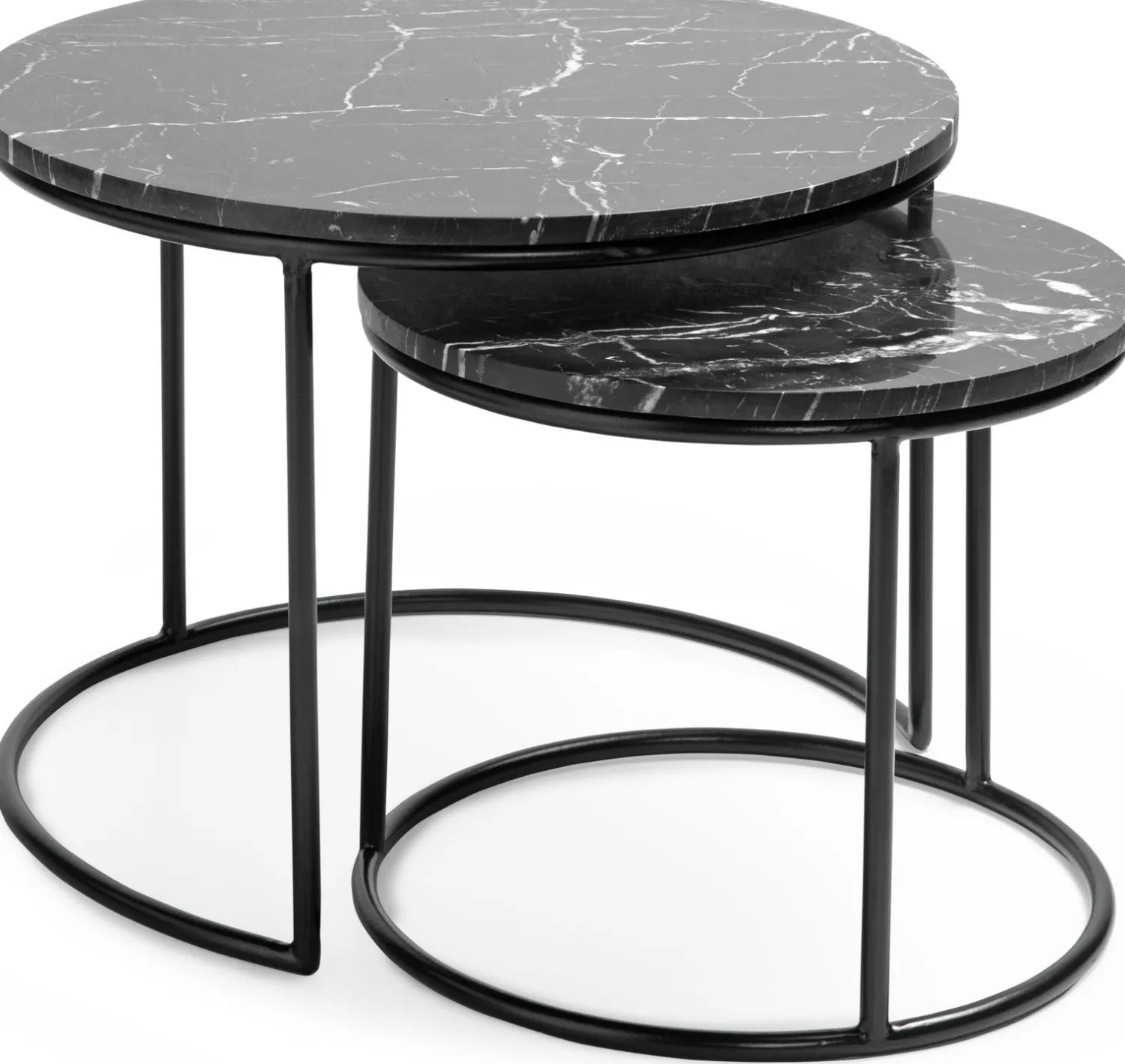Marmeren Bijzettafels|Ronde Bijzettafels-Feelings Wonen Romeo Bijzettafelset Blauw