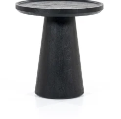 Houten Bijzettafels|Ronde Bijzettafels-Eleonora Ron Bijzettafel Zwart