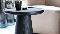 Houten Bijzettafels|Ronde Bijzettafels-Eleonora Ron Bijzettafel Zwart