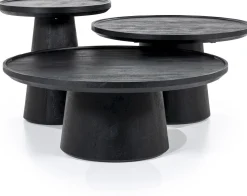 Houten Bijzettafels|Ronde Bijzettafels-Eleonora Ron Bijzettafel Zwart
