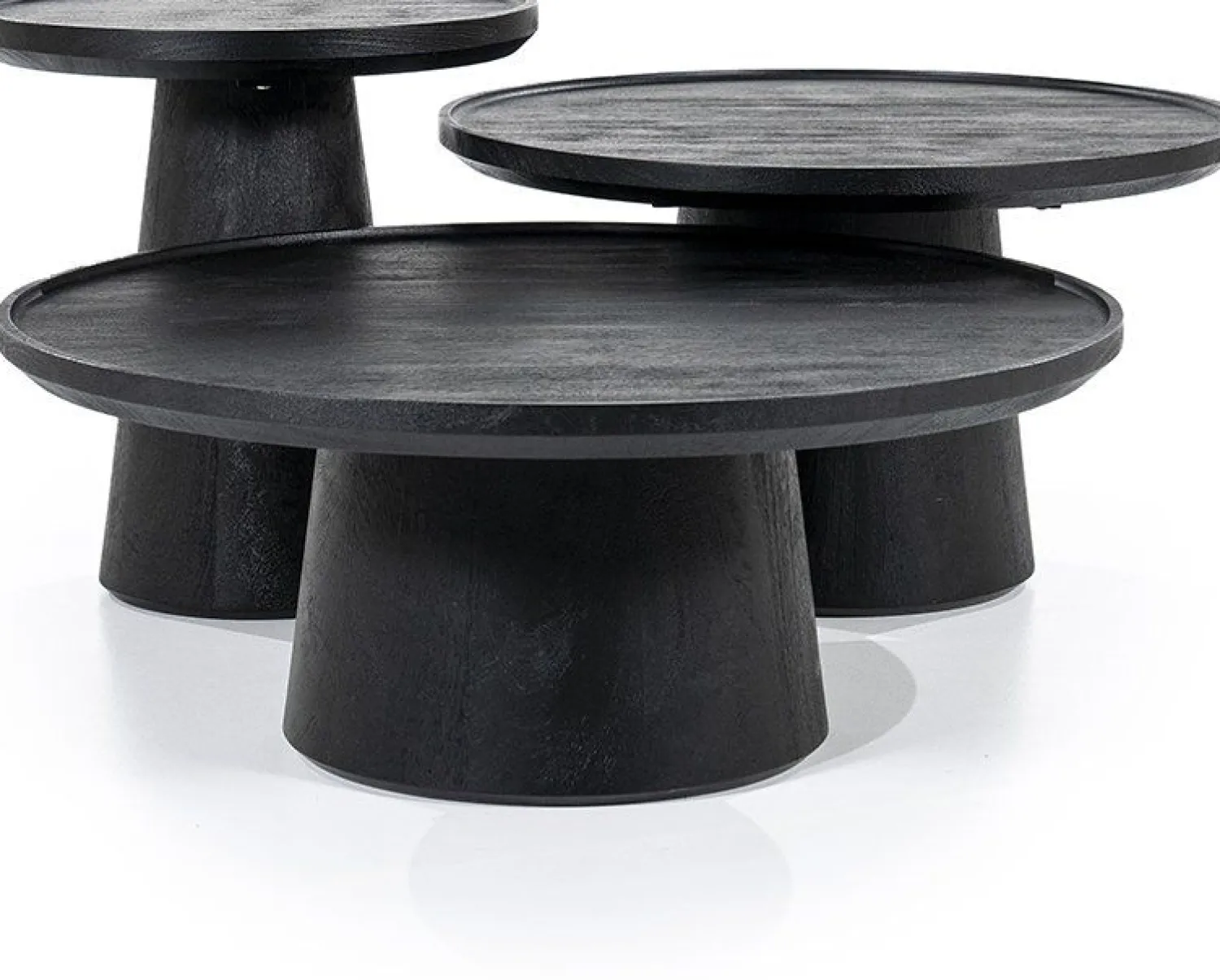 Houten Bijzettafels|Ronde Bijzettafels-Eleonora Ron Bijzettafel Zwart