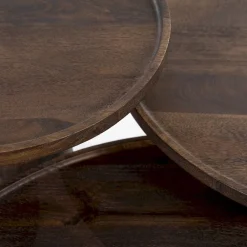 Houten Bijzettafels|Ronde Bijzettafels-Eleonora Ron Bijzettafel Bruin
