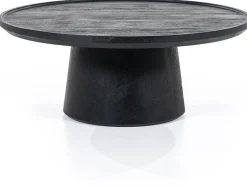 Houten Salontafels|Ronde Salontafels-Eleonora Ron M Salontafel Zwart