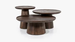 Houten Salontafels|Ronde Salontafels-Eleonora Ron M Salontafel Bruin