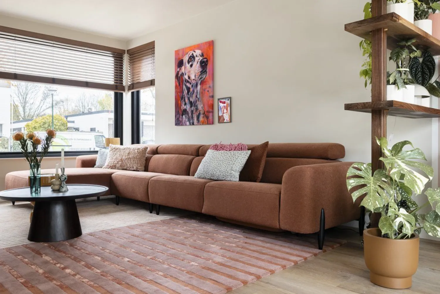 Houten Salontafels|Ronde Salontafels-Eleonora Ron M Salontafel Bruin