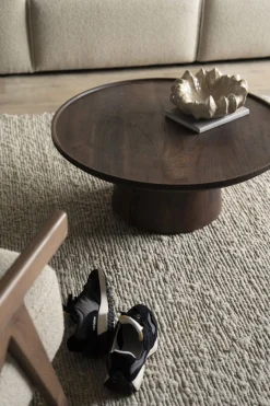 Houten Salontafels|Ronde Salontafels-Eleonora Ron M Salontafel Bruin