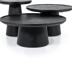 Houten Salontafels|Ronde Salontafels-Eleonora Ron S Salontafel Zwart