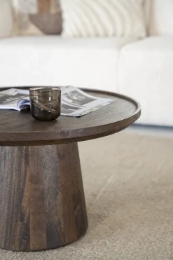 Houten Salontafels|Ronde Salontafels-Eleonora Ron S Salontafel Zwart
