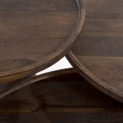 Houten Salontafels|Ronde Salontafels-Eleonora Ron S Salontafel Bruin