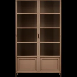 Vitrinekasten-WOOOD Ronja Vitrinekast Military Brown