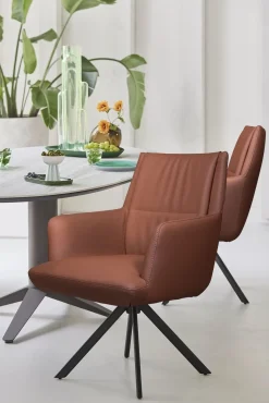Design Stoelen|Eetkamerstoelen Met Armleuning-Bert Plantagie Rosie Eetkamerstoel Cognac
