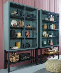 Vitrinekasten|Buffetkasten-Eijerkamp Collectie Rough Buffetkast Groen