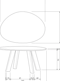 Houten Eettafels|Organische Eettafels-WOOOD Roundly Eettafel Walnut