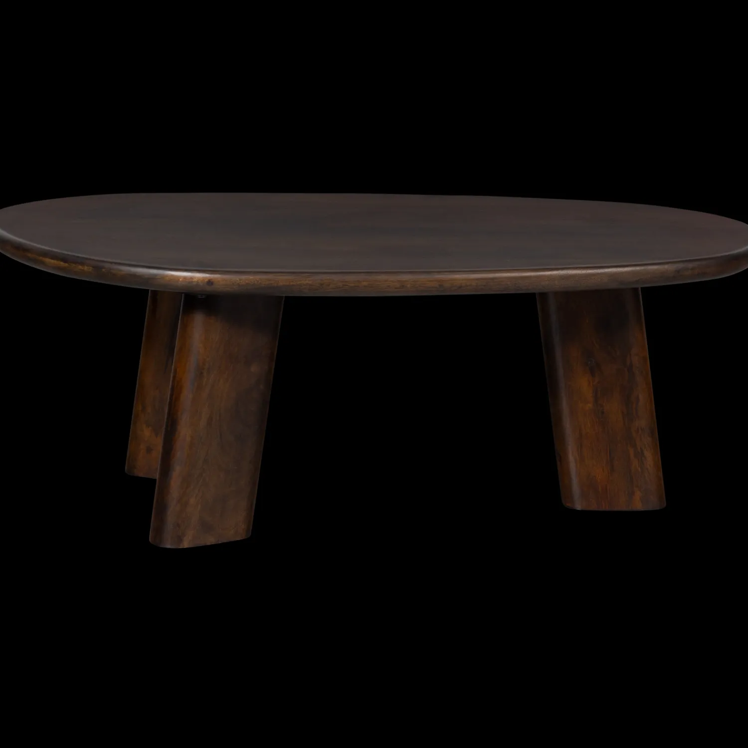 Organische Salontafels|Houten Salontafels-WOOOD Roundly Salontafel Walnut