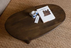 Organische Salontafels|Houten Salontafels-WOOOD Roundly Salontafel Walnut