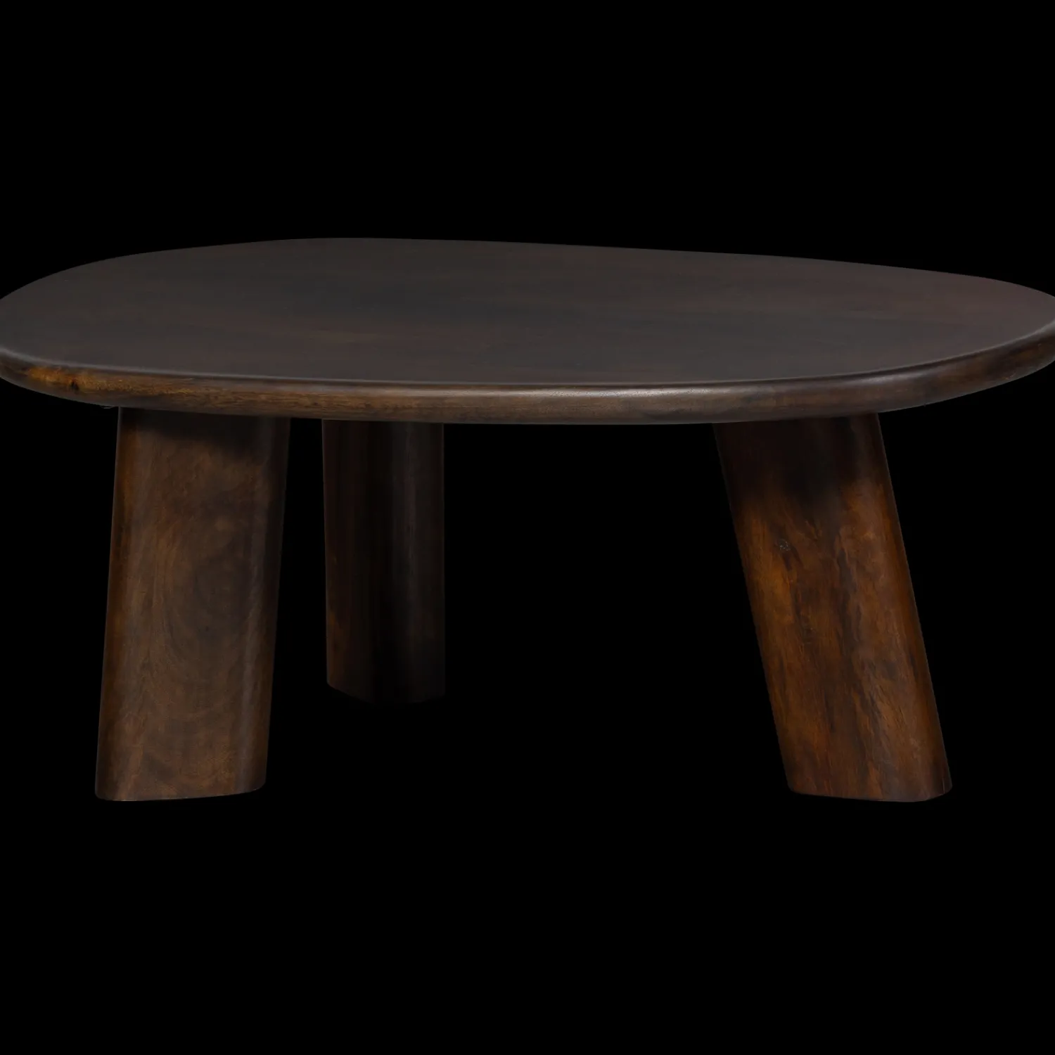 Organische Salontafels|Houten Salontafels-WOOOD Roundly Salontafel Walnut