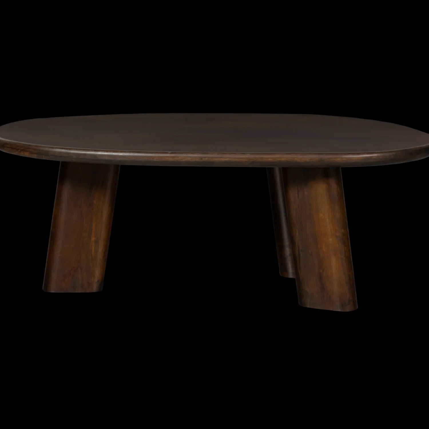 Organische Salontafels|Houten Salontafels-WOOOD Roundly Salontafel Walnut
