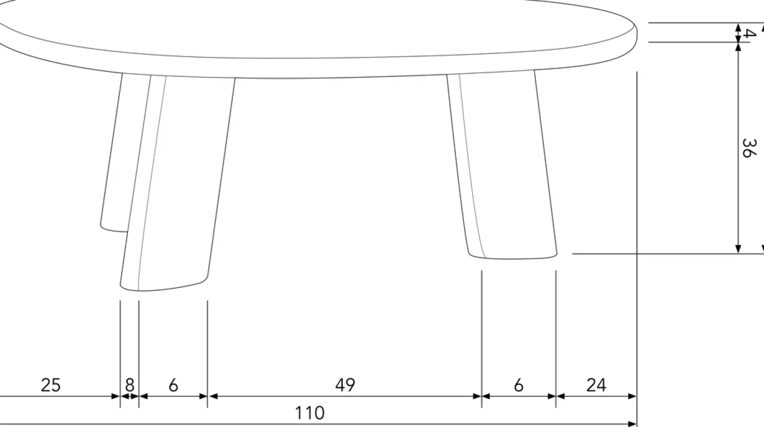 Organische Salontafels|Houten Salontafels-WOOOD Roundly Salontafel Walnut