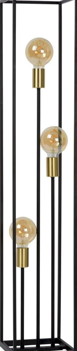 Industriële Vloerlampen|Vloerlampen-Lucide Ruben Vloerlamp Zwart
